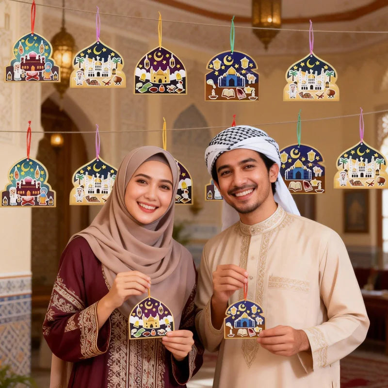 36Pcs Eid Mubarak Hanging Decorations – Ramadan Moon & Star Set Holiday Party Decorations Babs