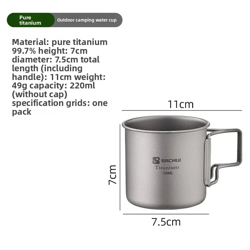 Pure Titanium Camping Mug & Portable Coffee Cup Set Titanium Camping Mug Babs 1