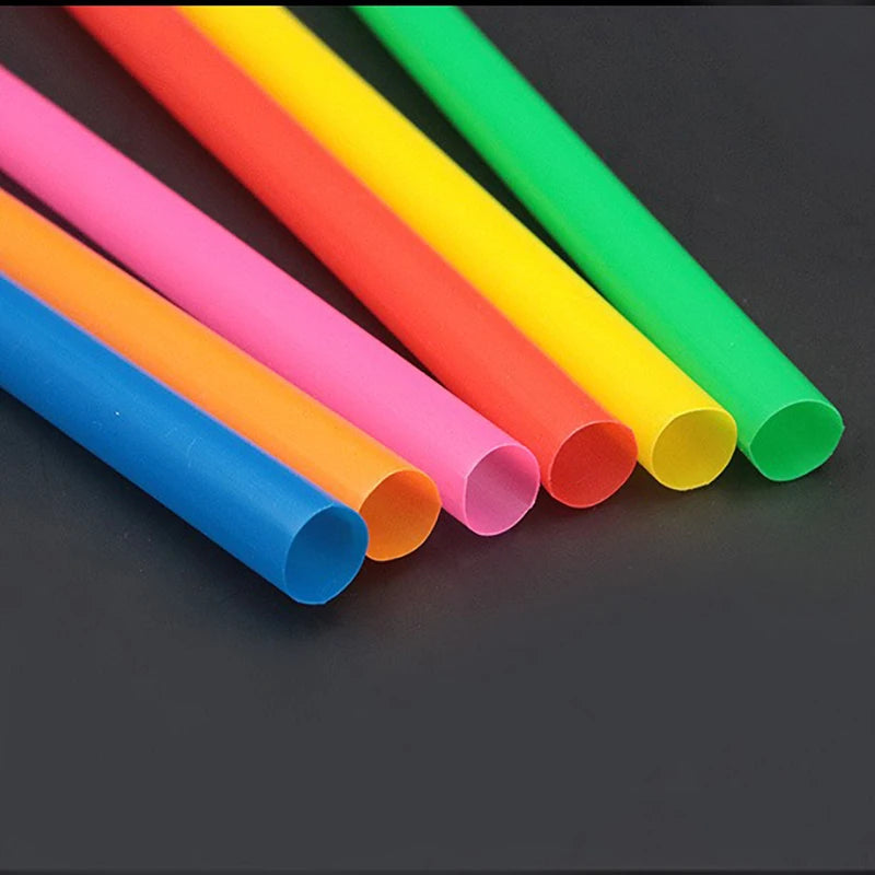 100pcs Wide Plastic Straws for Bubble Tea, Milkshake & Cocktails Disposable Drinking Straws Babs