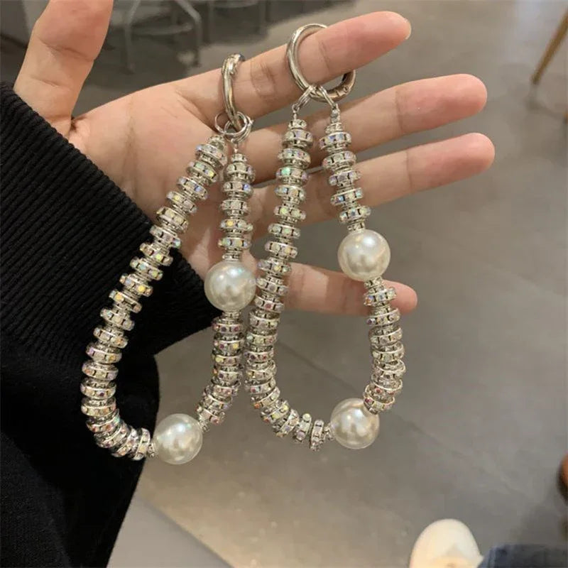 Pearl Rhinestone Phone Lanyard – Universal Mobile Chain Phone Lanyard Chain Babs