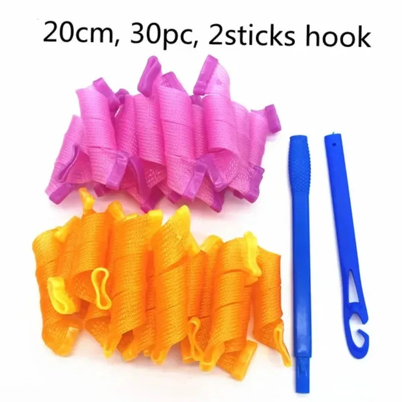 20cm No-Heat Snail Hair Rollers – Spiral Curls, Heatless Styling No-Heat Hair Rollers Babs 30PCS