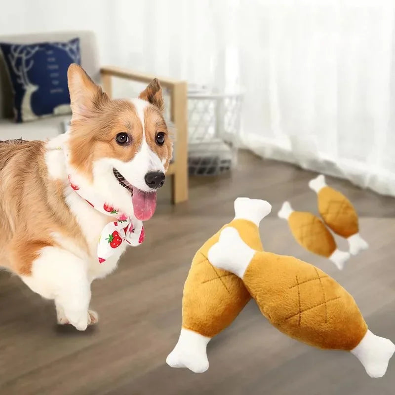 Dog Squeaky Plush Chicken Leg Toy for Dogs & Cats Squeaky Plush Dog Toy Babs