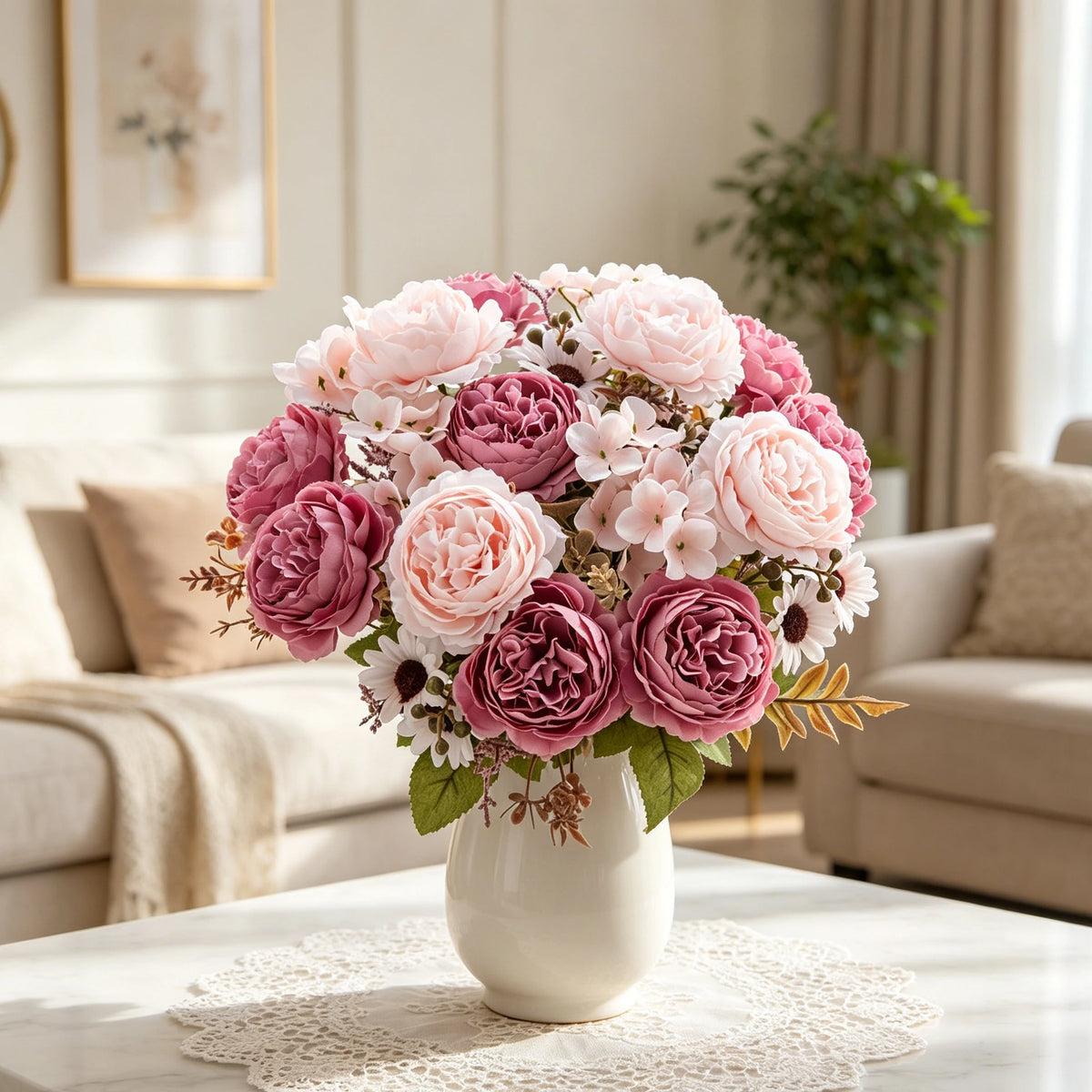 Silk Persian Peony Artificial Flowers – Wedding & Home Decor Artificial Flower Bouquet Babs