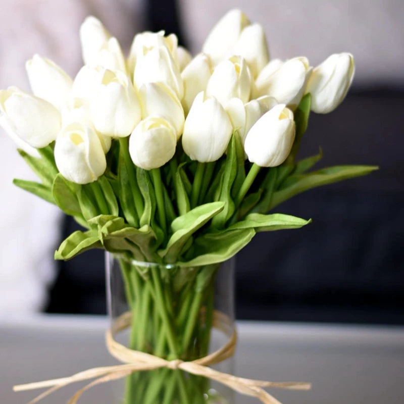 10pcs Real Touch Tulip Artificial Flowers – Wedding & Home Decor Artificial Flower Bouquet Babs