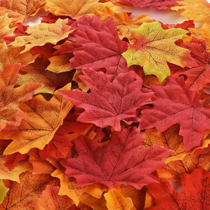 Artificial Silk Maple Leaves 50/100Pcs – Fall Party Decor Artificial Fall Leaves Babs