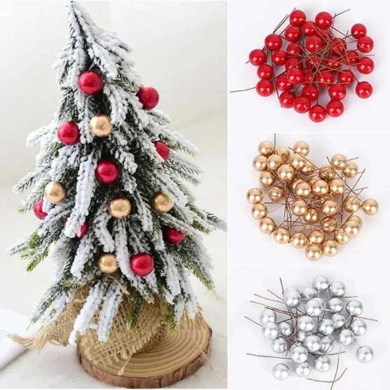 50/100Pcs Artificial Berry Christmas Ornaments – DIY Wreath Décor Christmas Ornaments Babs