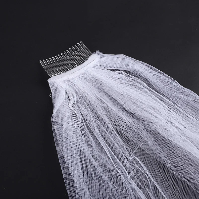 Bride To Be White Veil with Comb | Bachelorette Party Accessory Bridal Veil Accessory Babs