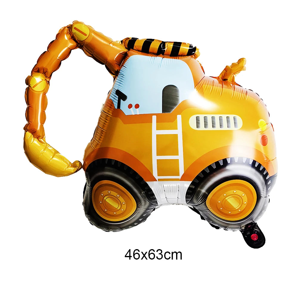 Construction Party Balloons – Excavator Dump Truck Boys Decor