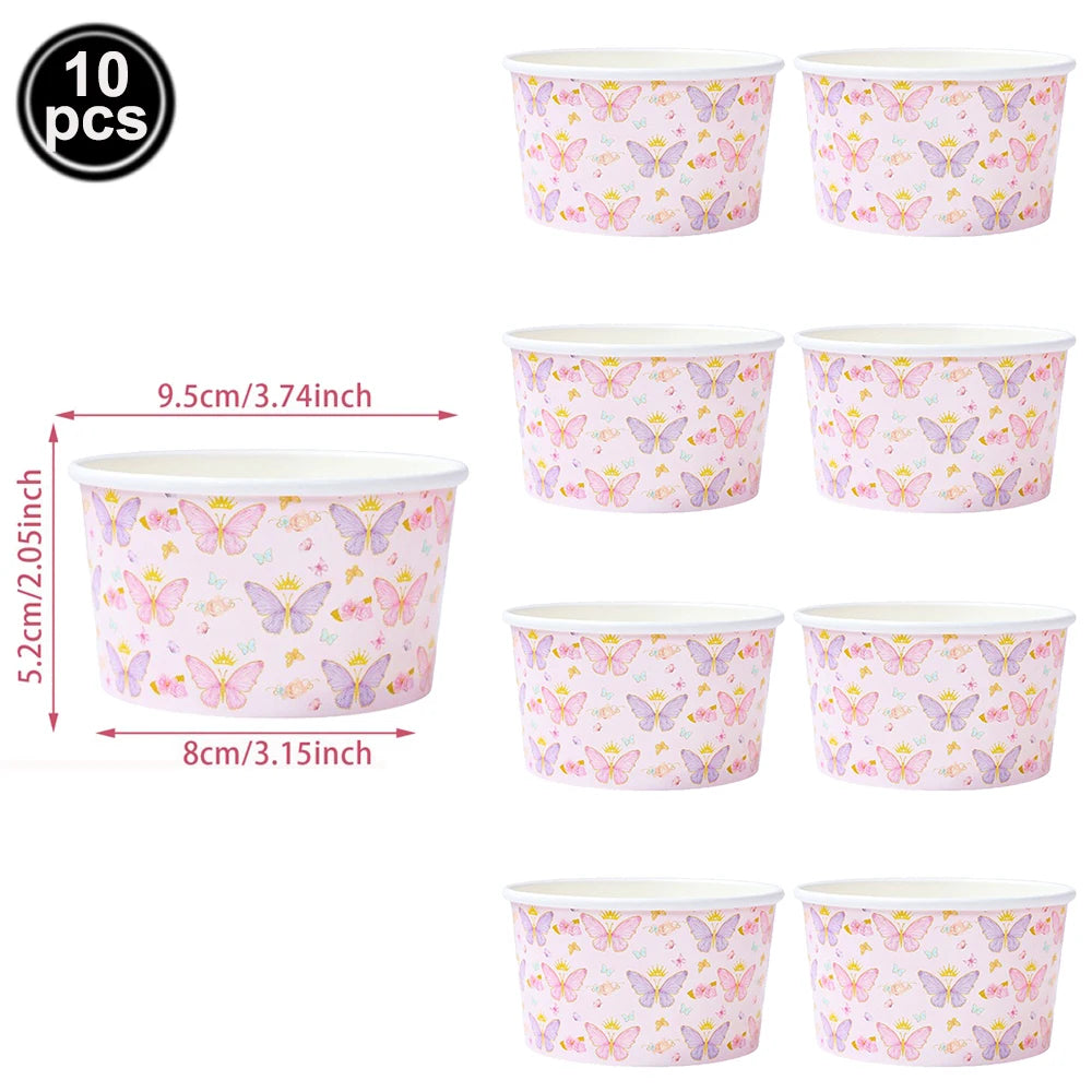 Butterfly Party Supplies Set – Plates, Cups & Foil Balloons