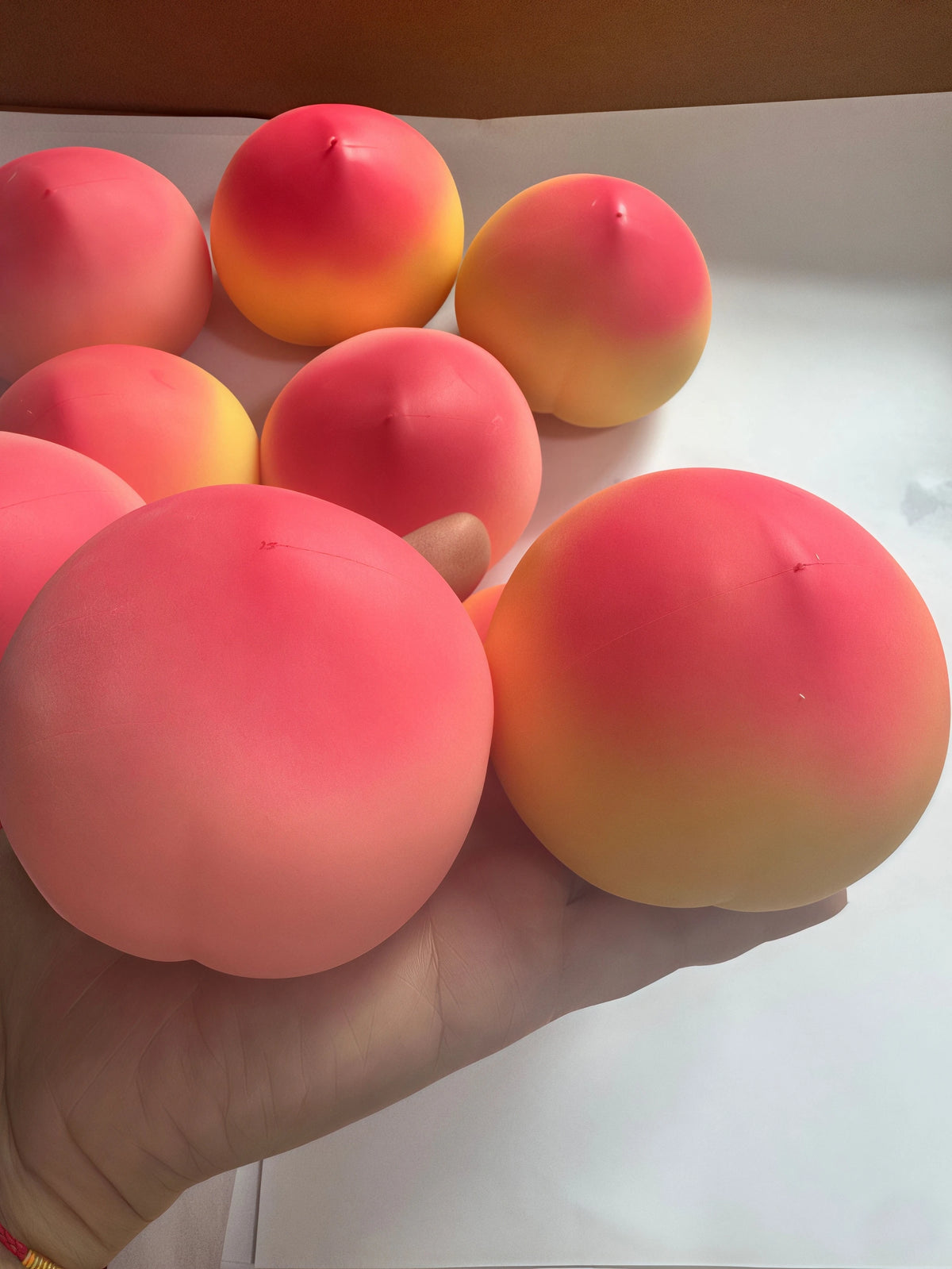 Peach Squishy Toy Slow Rising Crispy Sound Fidget Toy Gift Squishy Fidget Toy Babs 2pcs Pink Yellow