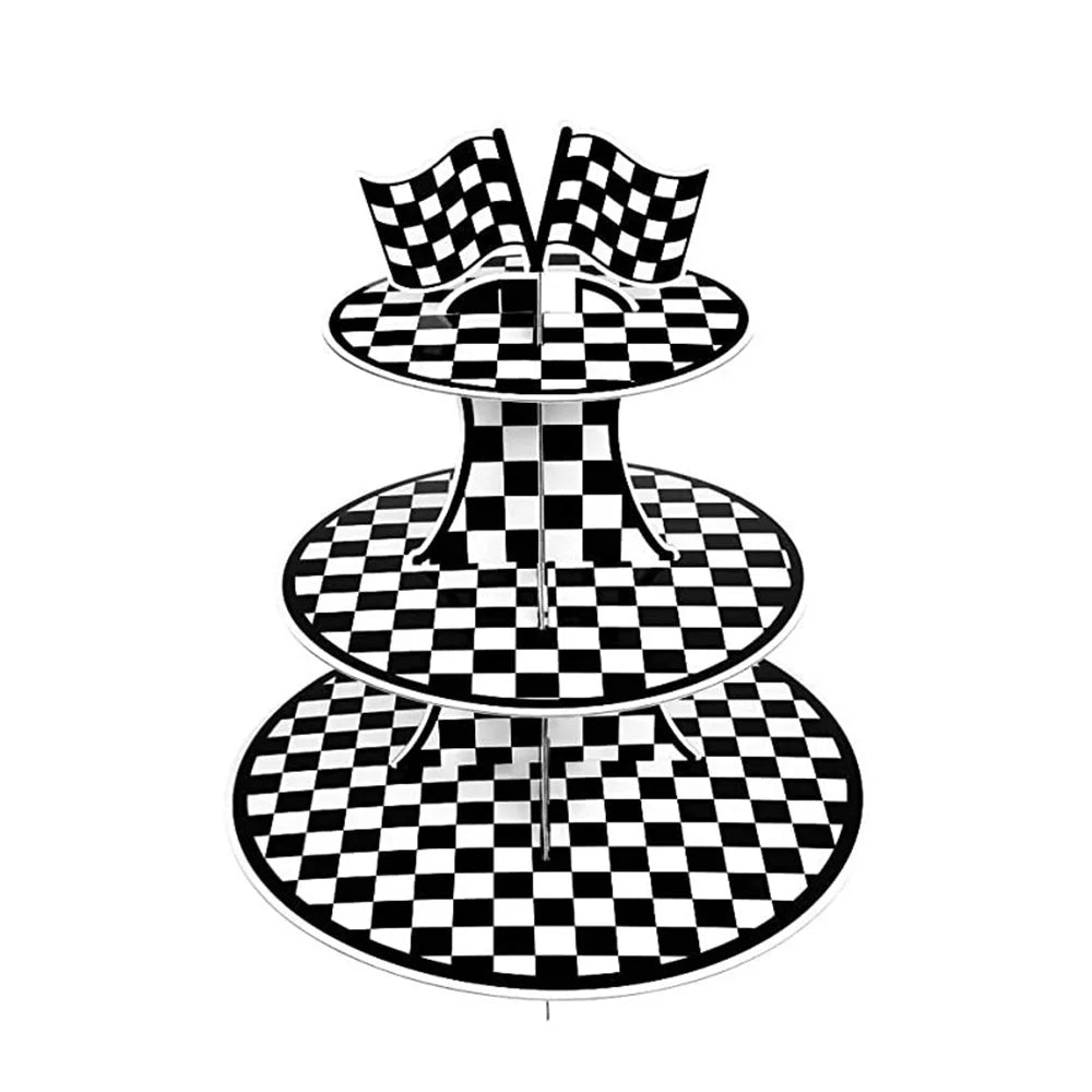 Race Car Checkered Flag Party Supplies – Racing Theme Decor Party Decoration Set Babs Burgundy