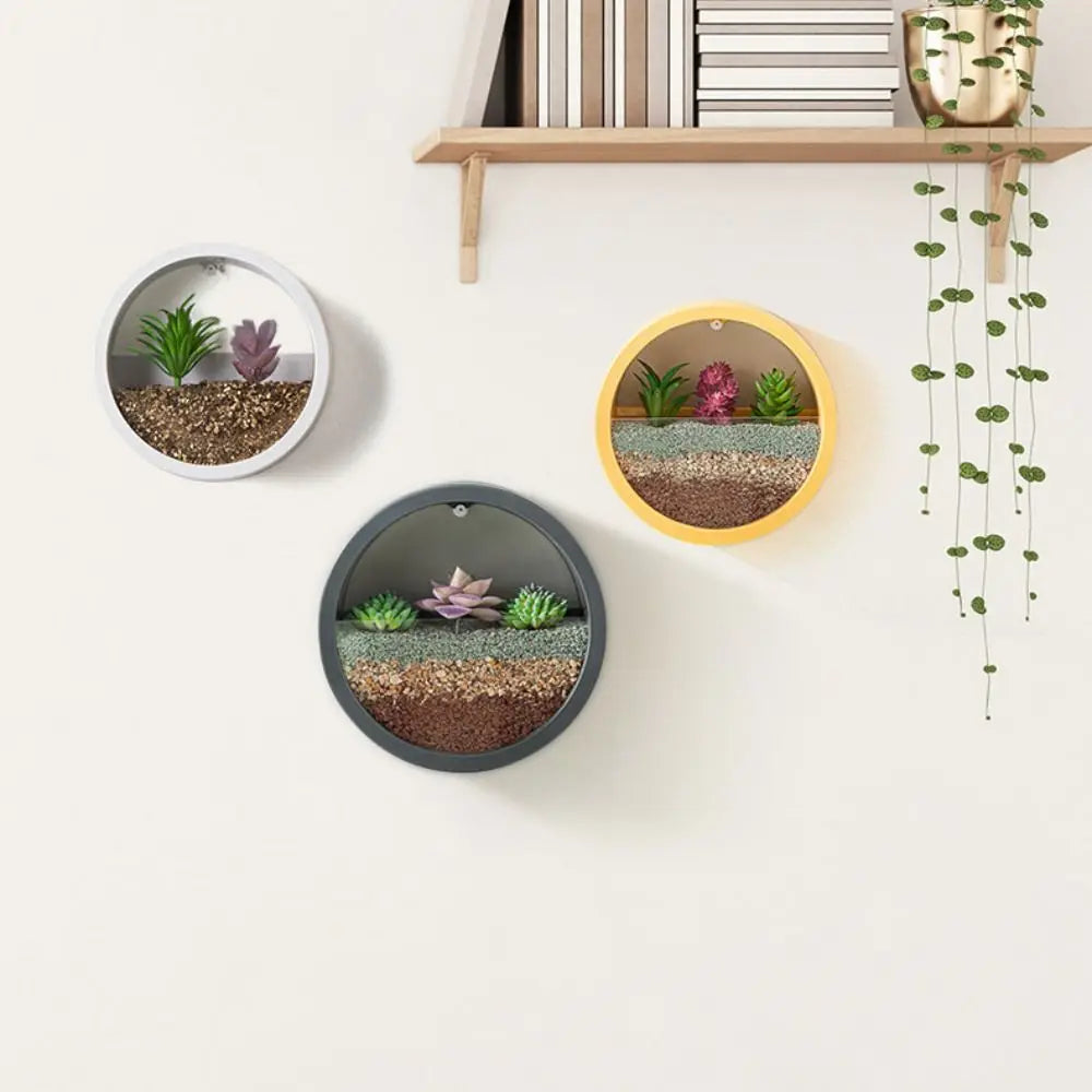Wall-Mounted No-Drill Round Flower Pot | Hanging Planter Wall-Mounted Planter Babs