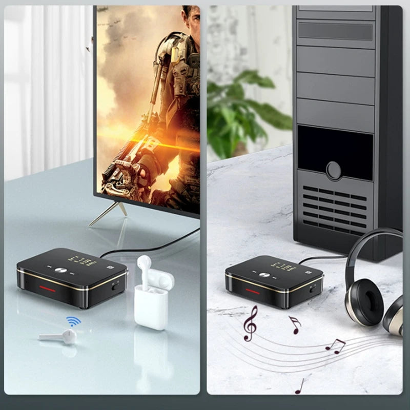 Bluetooth 5.0 RCA Audio Receiver Transmitter – NFC, AUX, 2-in-1 Bluetooth Audio Adapter Babs