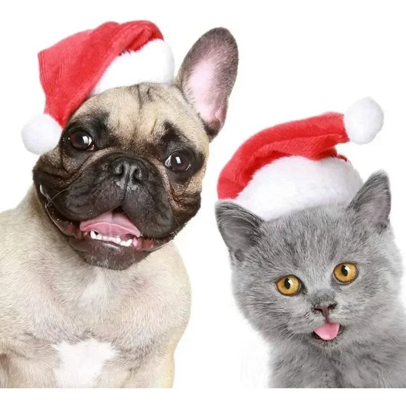 Festive Pet Santa Hat – Plush Christmas Cap for Dogs & Cats Pet Holiday Costume Babs