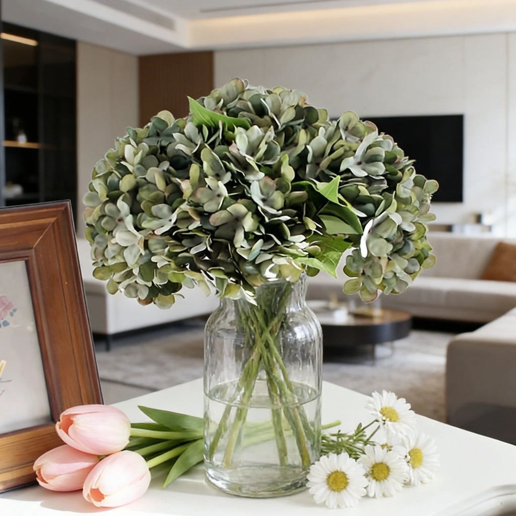 Artificial Silk Hydrangea Flower Branch – Wedding & Home Décor Artificial Flower Branch Babs