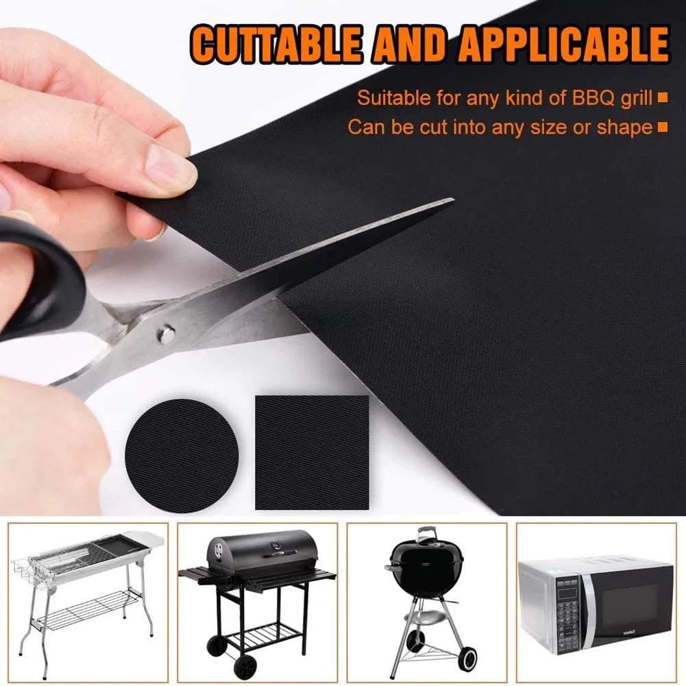 Non-Stick BBQ Grill Mat 40x33cm – Reusable Heat-Resistant Baking Mat BBQ Grill Mat Babs
