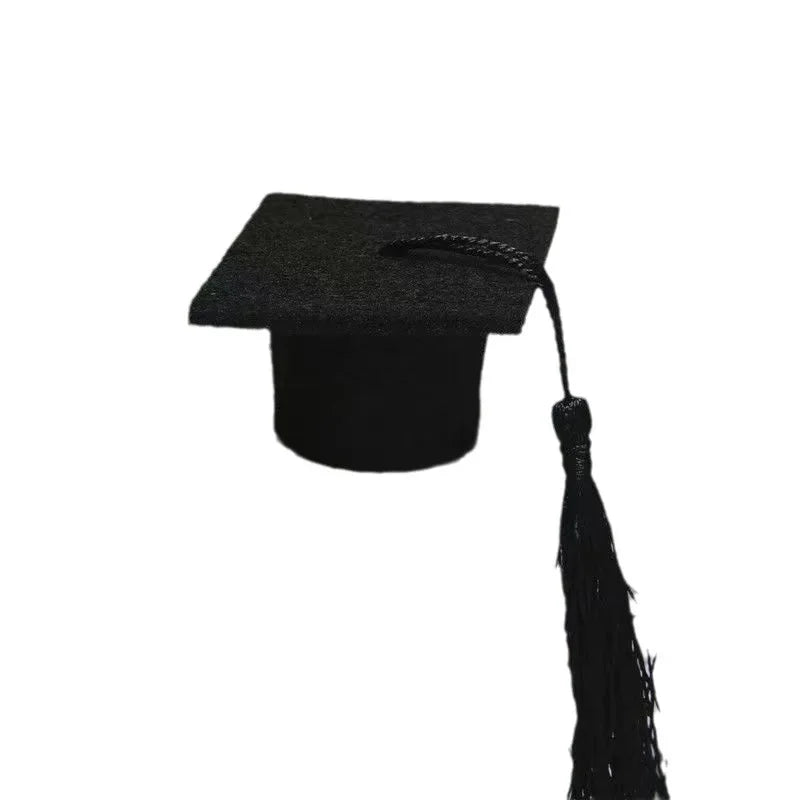 10PCS Mini Felt Graduation Cap Tassels – Party Bottle Decor Party Decoration Set Babs black10pcs