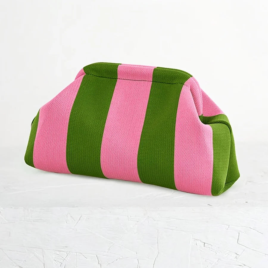 Ladies' Cloud Stripe Handbag – Large Capacity & Foldable Women's Handbag Babs Pink