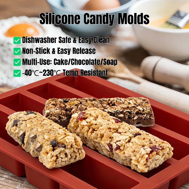 12-Cavity Rectangular Silicone Mold | Non-Stick Baking Tool Silicone Baking Mold Babs