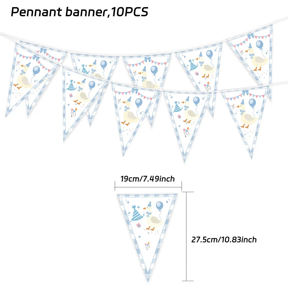 Blue Goose Party Supplies – Balloons, Banner & Cake Topper Party Decoration Set Babs plum