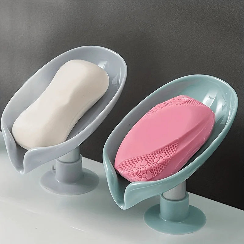 Leaf Soap Dish with Drain & Suction Cup | Bathroom Soap Holder Bathroom Soap Dish Babs