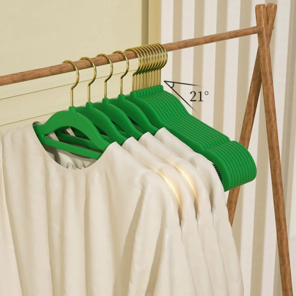 10-Pack Non-Slip Felt Suit Hangers | Ultra-Slim 360° Gold Hook Clothes Hangers Babs