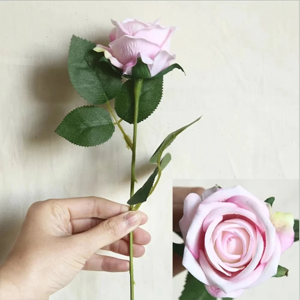 Artificial Silk Rose Bouquet 5 Pcs – Wedding & Home Décor Artificial Flower Bouquet Babs Light Pink 5
