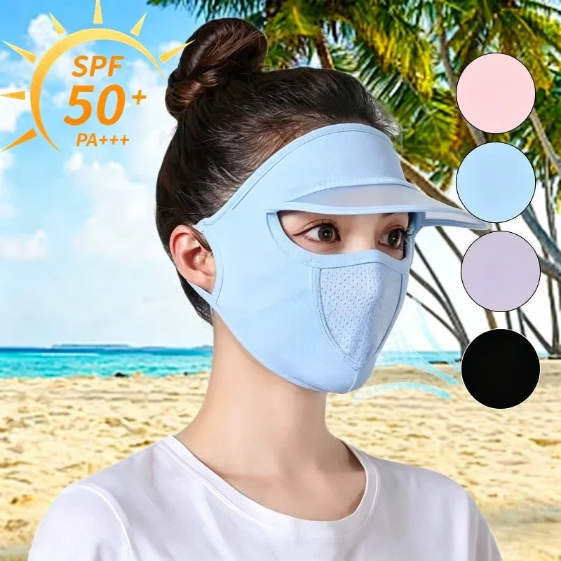 Women's UPF 50+ Ice Silk Sun Shield Face Mask | Breathable UV Sun Shield Mask Babs