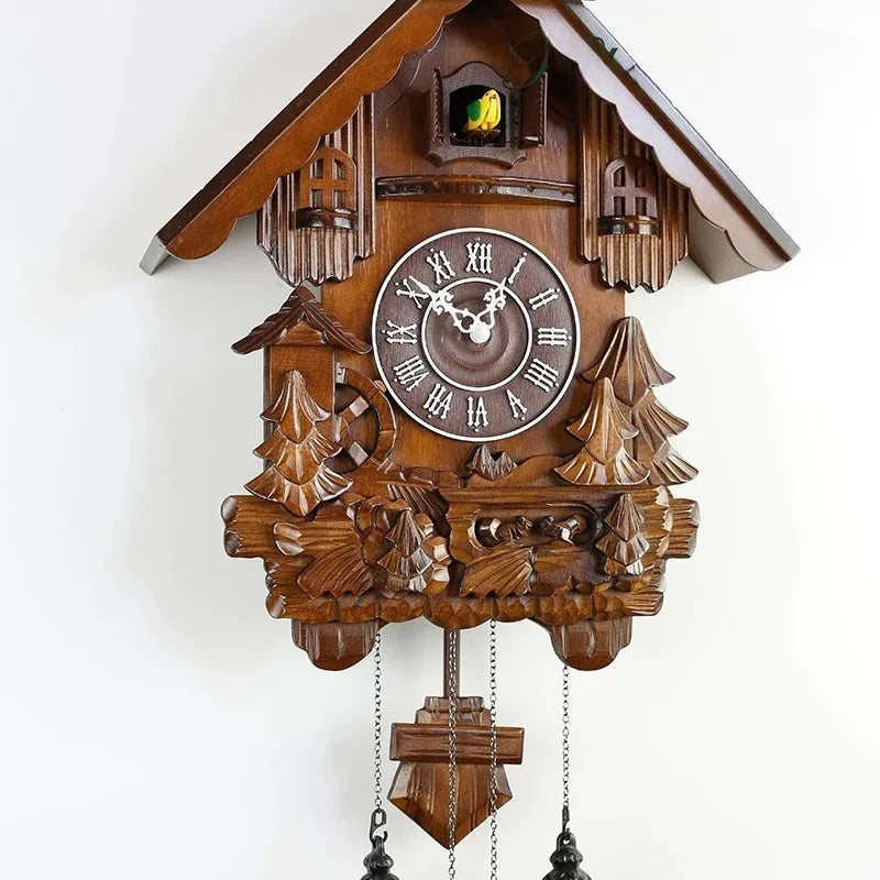 Vintage Wood Cuckoo Wall Clock | Pendulum Quartz Decor Cuckoo Wall Clock Babs