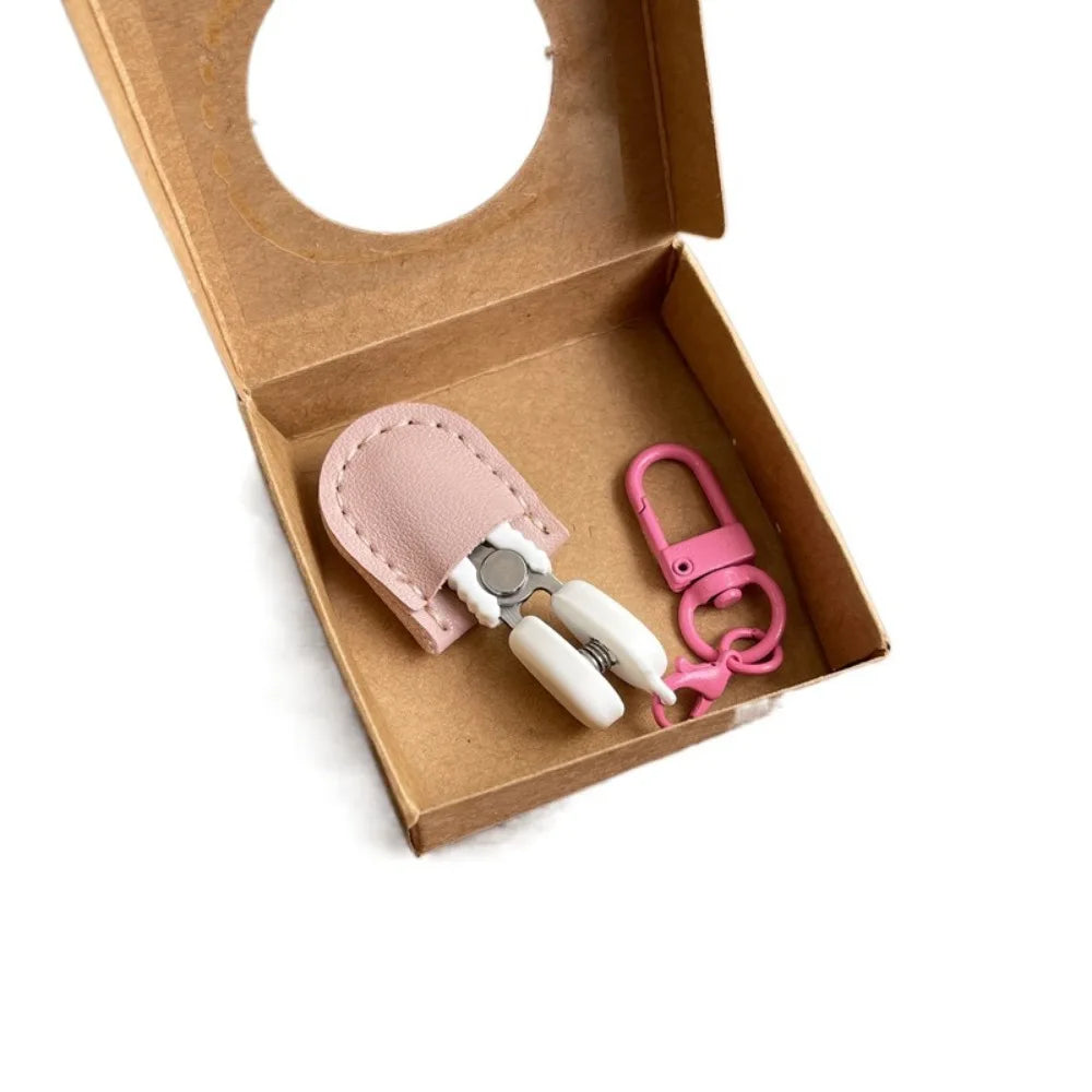 Mini Scissors with Keychain & Protective Cover – Stainless Steel Mini Sewing Scissors Babs Pink