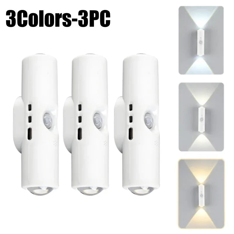 Magnetic RGB Night Light | Motion Sensor Rechargeable Wall Lamp RGB Night Light Babs 3Colors-3PC