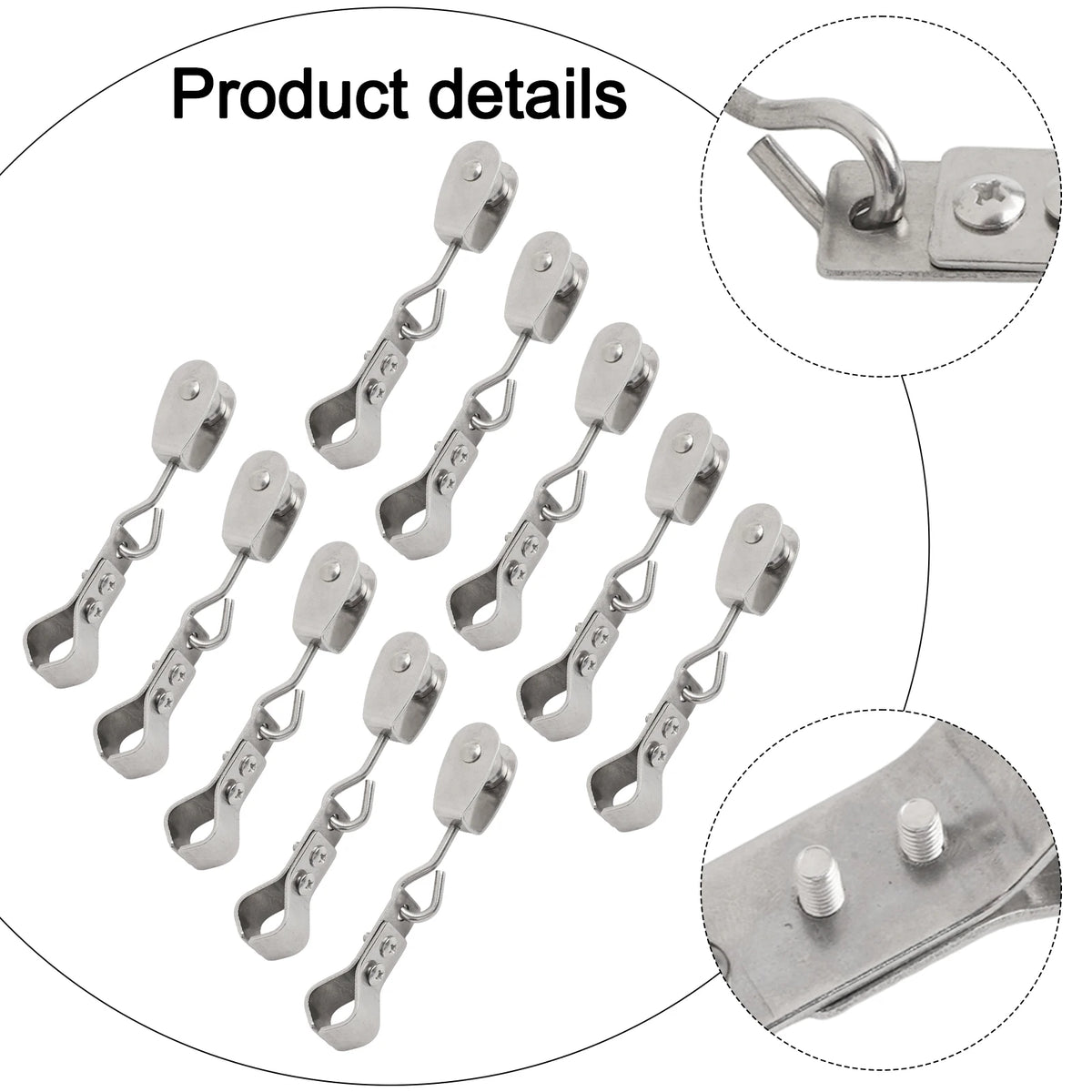 10pcs 304 Stainless Steel Pulley Clamp – Shade Sail Wire Hanger Pulley Pipe Clamp Babs