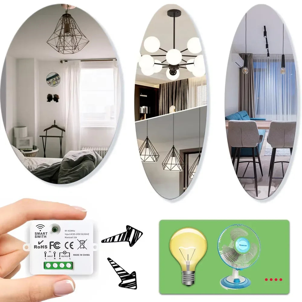 KEBIDUMEI 433MHz 5-in-1 RF Remote Control Switch AC 110V 220V RF Remote Control Switch Babs
