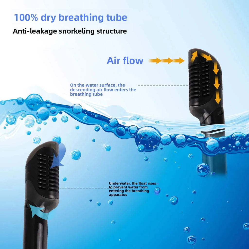 Full Dry Snorkel for Adults – Silicone Mouthpiece & Clip Dry Snorkel Babs