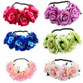 10pcs Rose Flower Headband Wreath Set – Bridal Wedding Hairband Floral Headband Set Babs mix colors