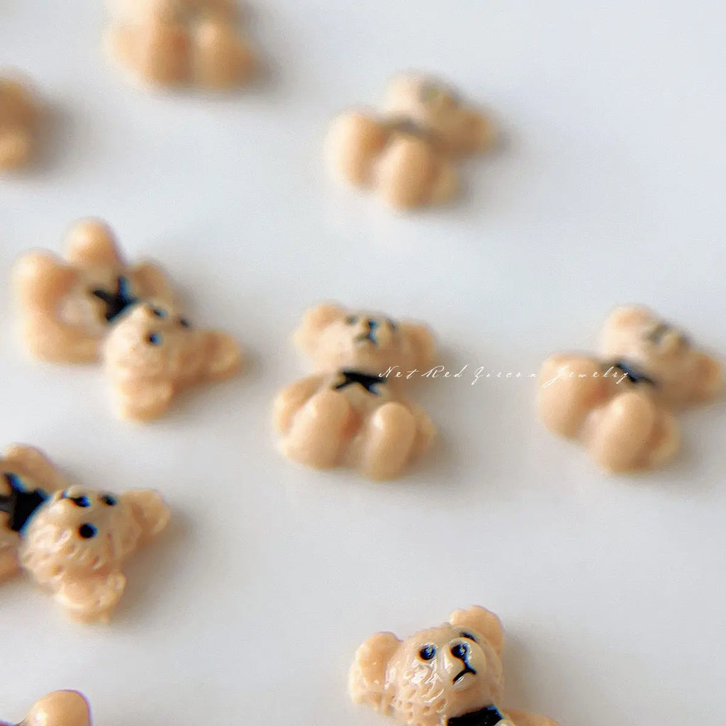 50 Pcs Bear Resin Flatback Charms – DIY Nail & Craft Decor Resin Craft Charms Babs