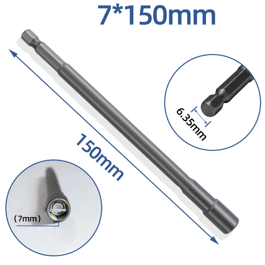 150mm Magnetic Hex Nut Driver Socket Wrench Extension 6–19mm Socket Wrench Extension Babs 7mm