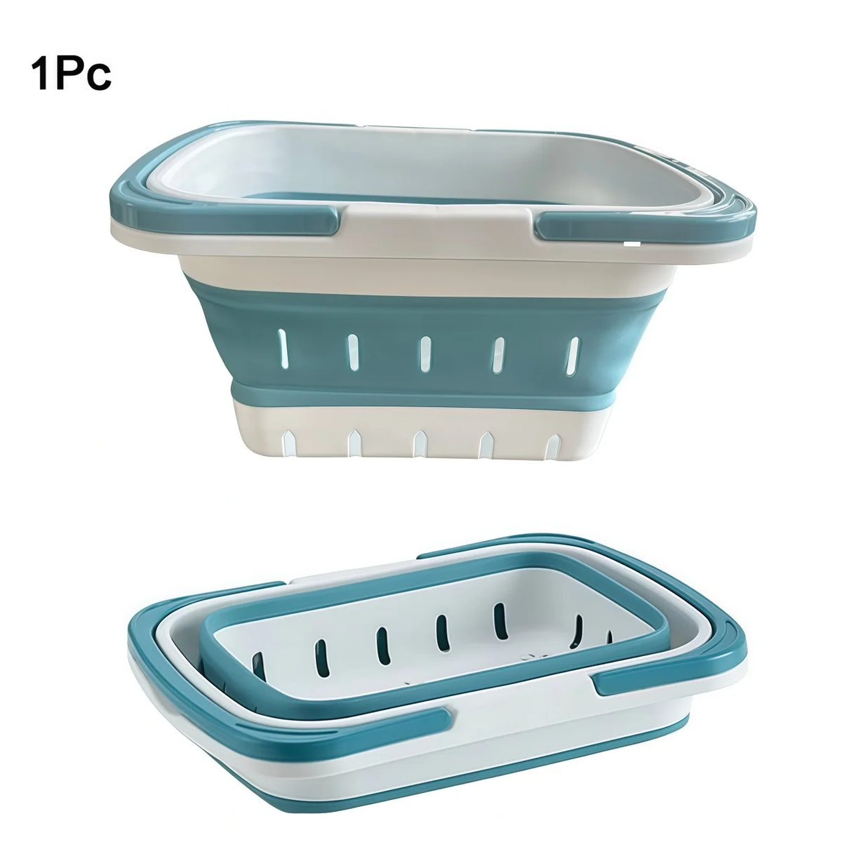 Foldable Collapsible Oval Laundry Basket with Handles Laundry Basket Babs 1Pc Blue