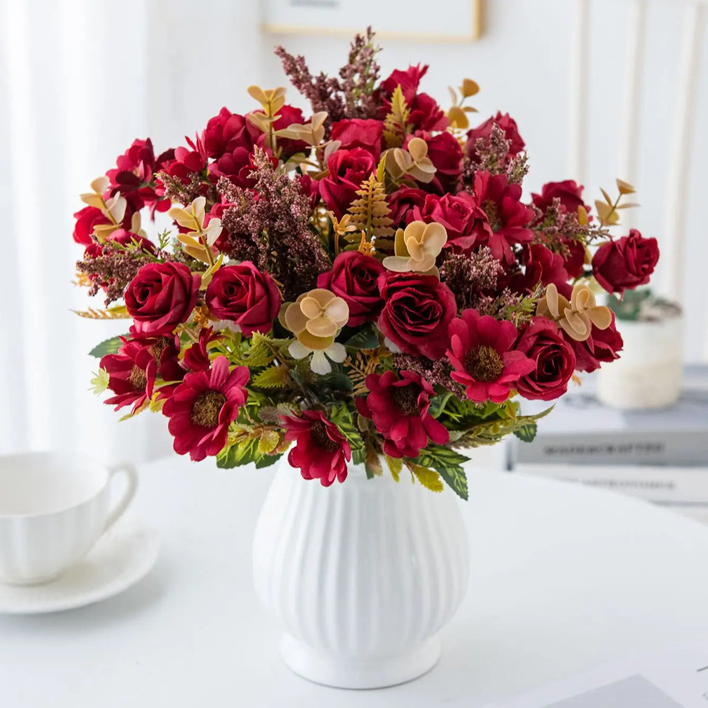Artificial Silk Rose Bouquet – Wedding, Home & Party Décor Artificial Silk Flowers Babs