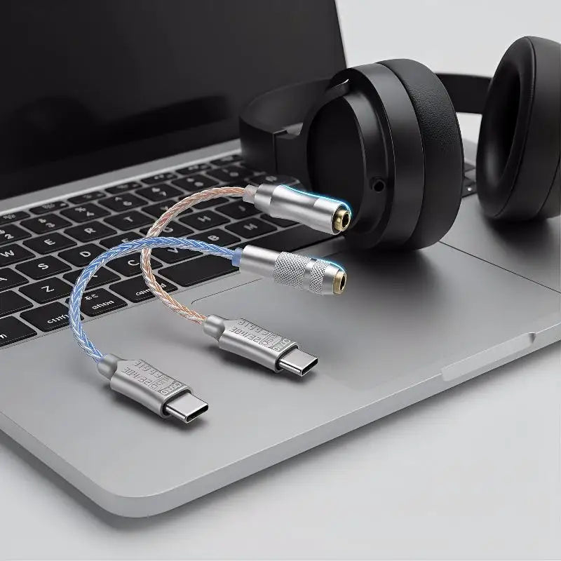 USB-C to 3.5mm DAC Adapter – 32bit/384kHz Hi-Res Audio DAC Headphone Adapter Babs Gold