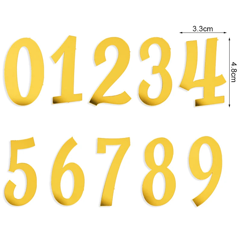 Gold Acrylic Number Cake Toppers 0–9 Set | Party Décor Cake Topper Set Babs B