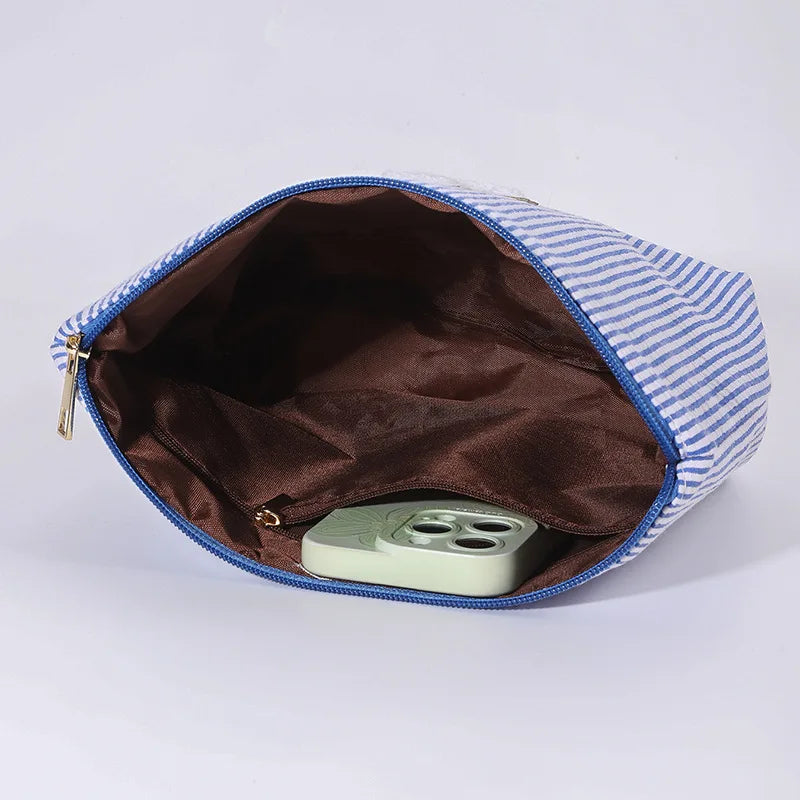 2-Piece Striped Makeup Bag Set – Travel Toiletry Organizer Cosmetic Bag Set Babs