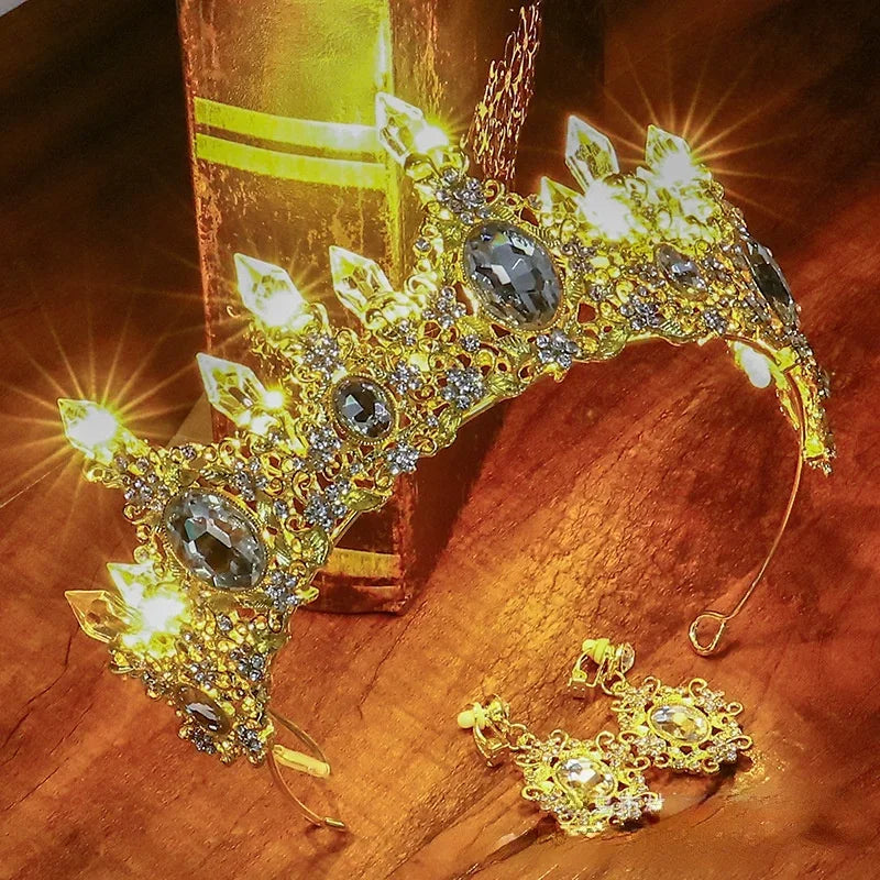 LED Light-Up Bride Crown Tiara | Rhinestone Princess Hair Accessory LED Rhinestone Tiara Babs 4