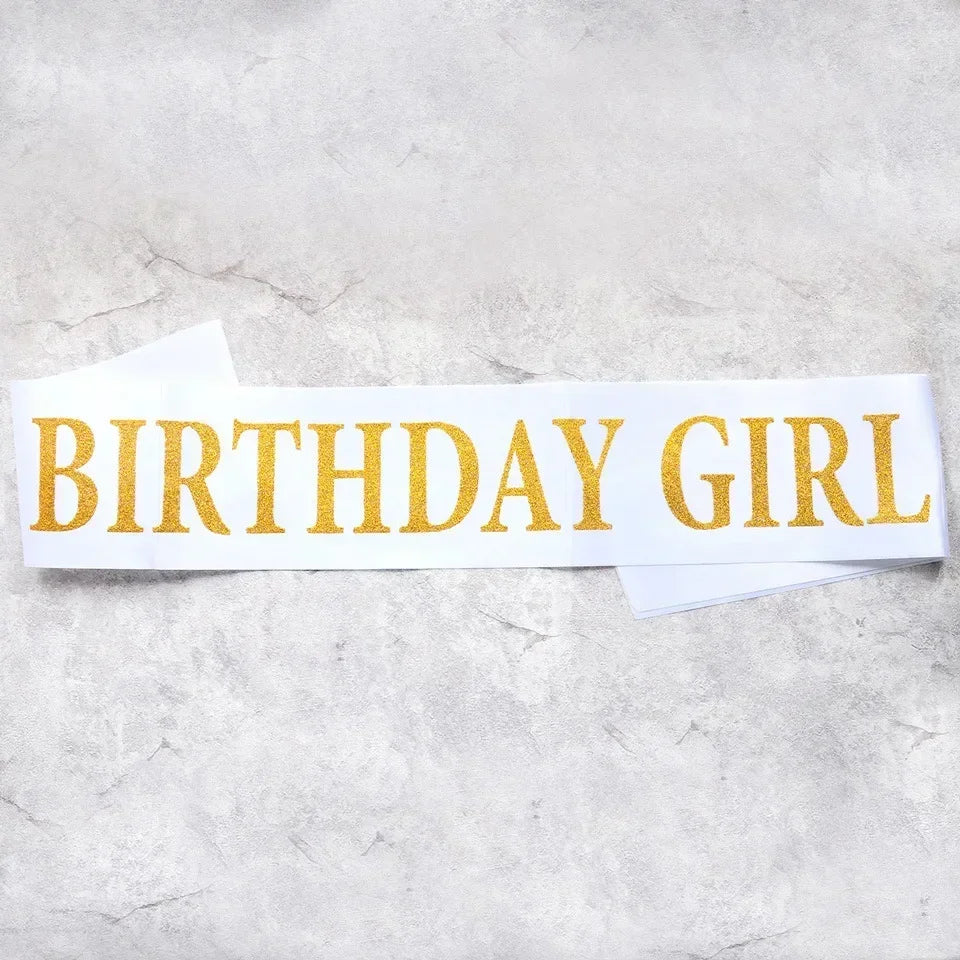 Rose Gold Satin Sash & Crystal Crown Tiara Set – Birthday Party Party Sash & Tiara Set Babs 5 (4)