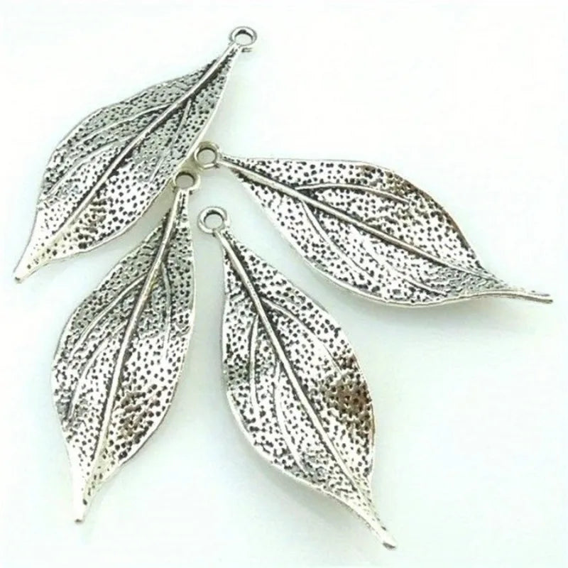 10PCS Antique Silver Leaf Pendants – DIY Jewelry Making Charms Jewelry Making Charms Babs