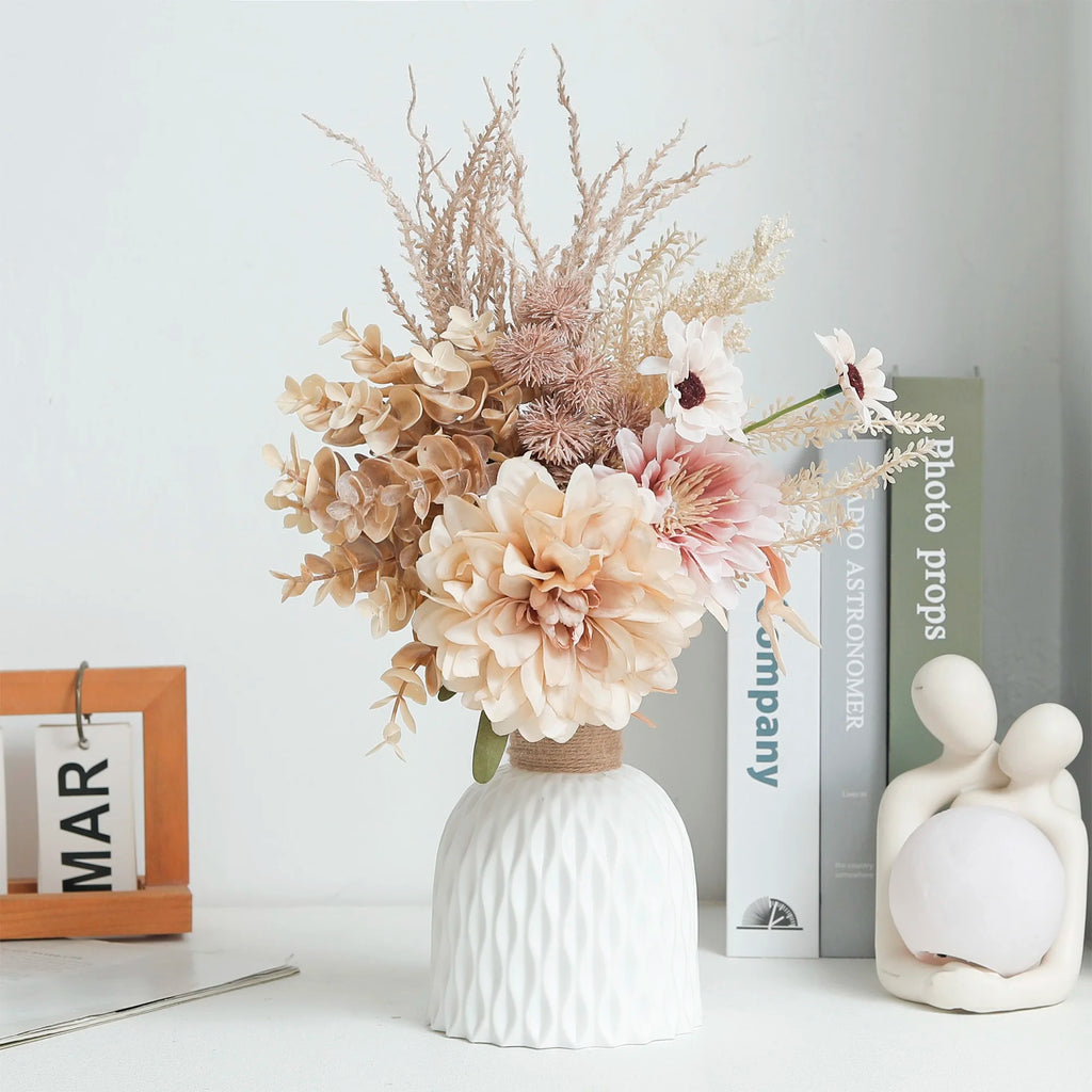 Champagne Artificial Dahlia Silk Flower for Home & Events Artificial Silk Flower Babs