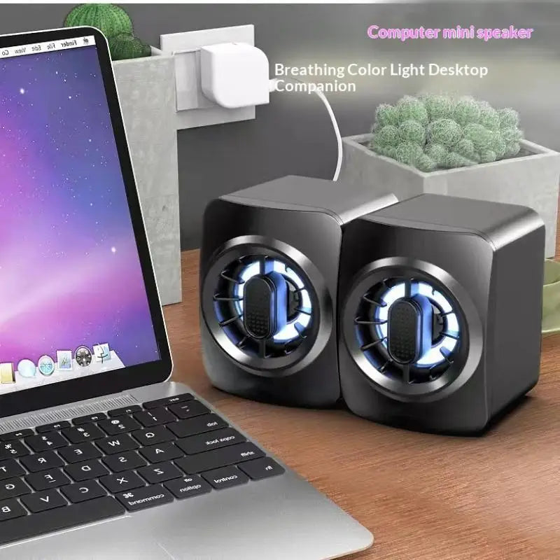 Mini RGB Desktop Speaker USB 3.5mm for PC Laptop Monitor Desktop RGB Speaker Babs A