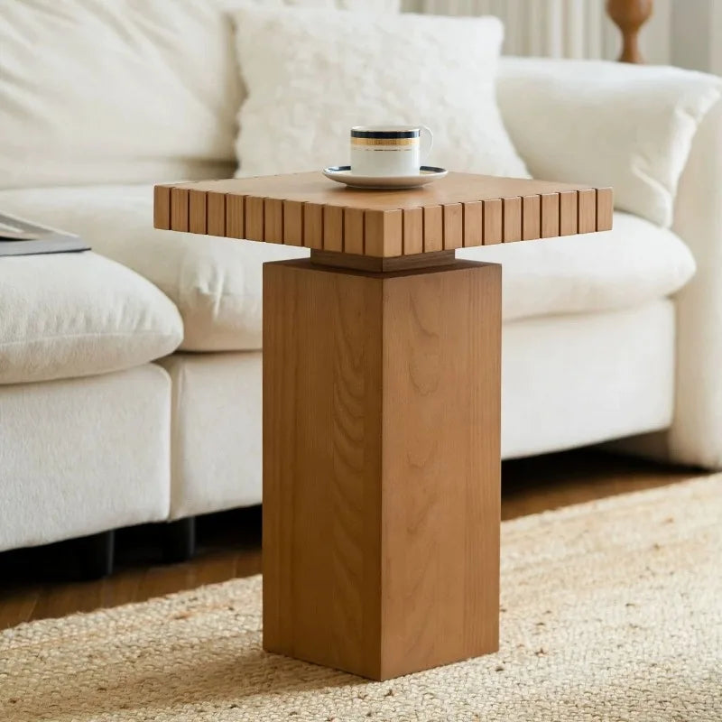 Solid Wood Square Side Table – Modern Minimalist Coffee Table Wood Side Table Babs