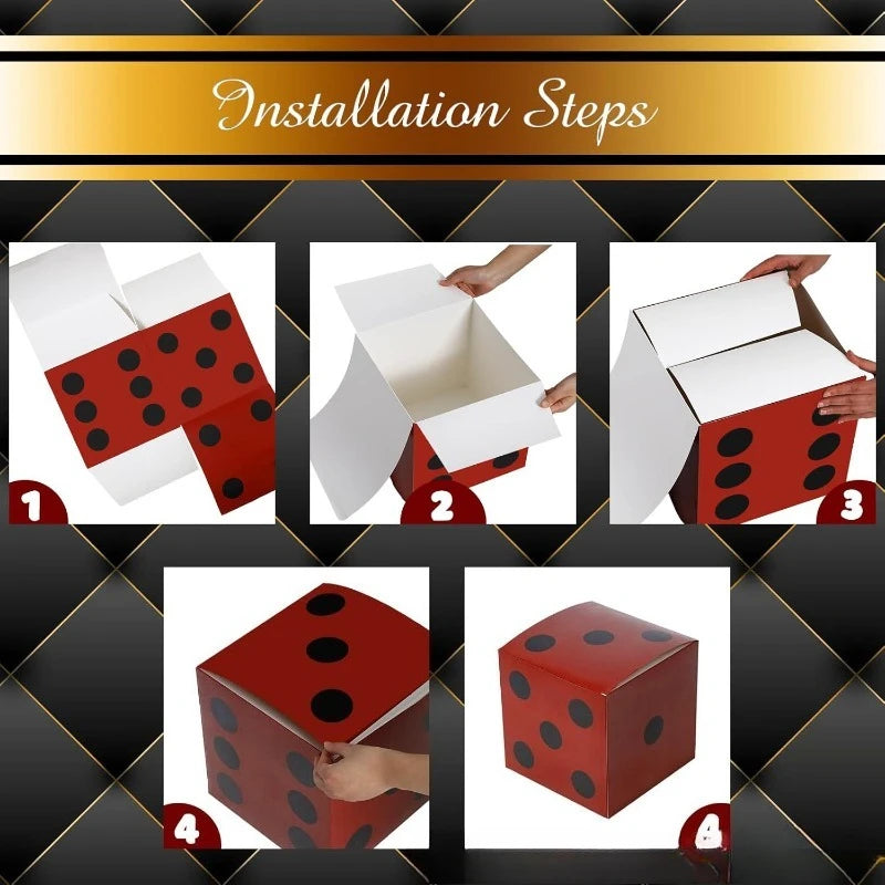 28cm Casino Dice Paper Gift Box – Party Decoration Supply Party Gift Box Babs