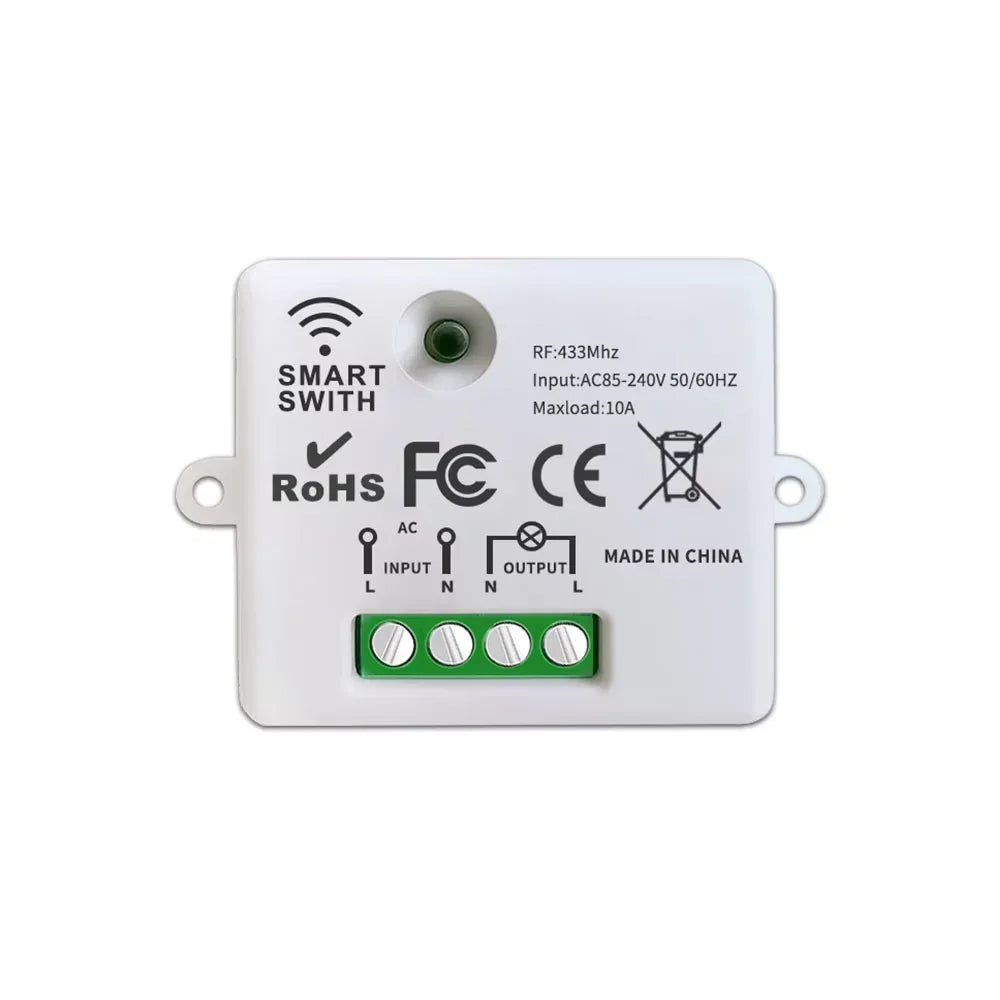 KEBIDUMEI 433MHz 5-in-1 RF Remote Control Switch AC 110V 220V RF Remote Control Switch Babs 1 Receiver